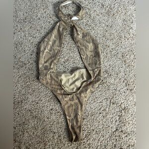 Snakeskin Print One Piece Bathing Suit